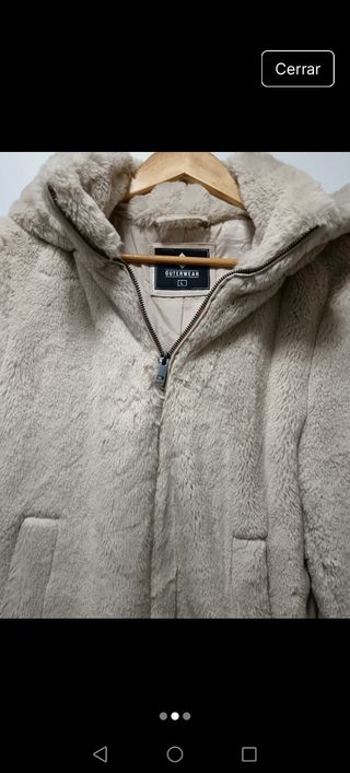 Abrigo chaqueta pelo sintético talla L