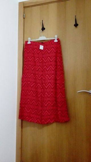 Falda nueva Kiabi rojo y rosa