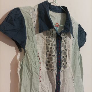 Camicia vintage con fantasia e paillettes 