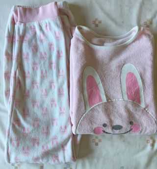 Pijama Niña Largo Rosa Conejitos