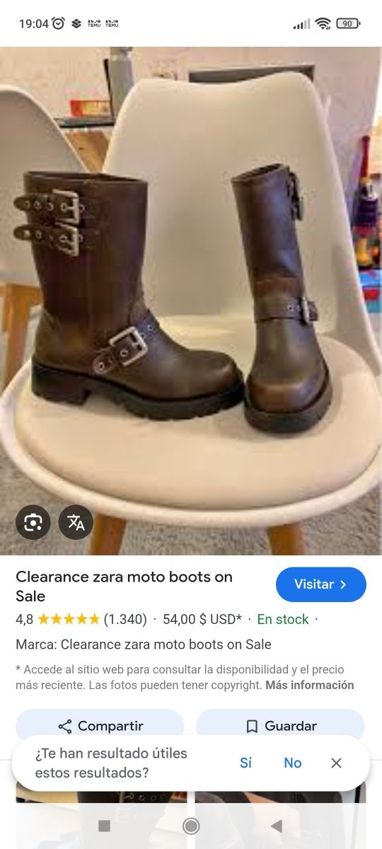 Botas moteras marrones con hebillas en tienda 54 e