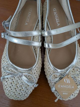 Bailarinas Beige y Plateadas