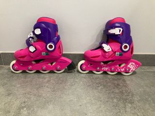 Kit Patines (T28) + Protecciones + Bolso Rosa/Mora