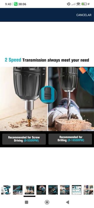 Taladro Eléctrico 21V con Batería y Accesorios