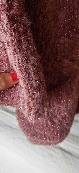Chaqueta Cardigan Zara Punto Fluido Rosa Talla M