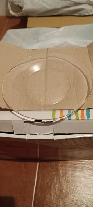 Plato de vidrio transparente