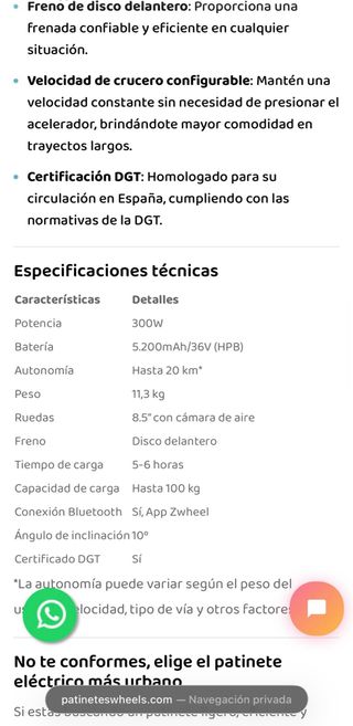 Patinete Eléctrico Mascooter S1 NUEVO A ESTRENAR