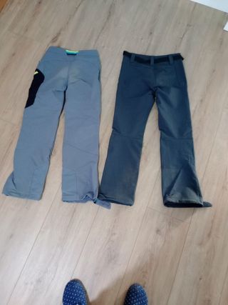Pantalones montaña niño 10-11 años impermeables