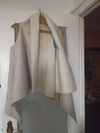 Chaleco Beige y Blanco Borrego Piel Vuelta Talla Ú