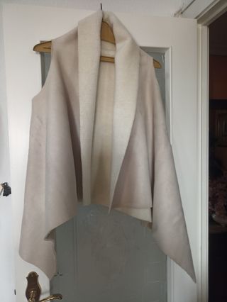 Chaleco Beige y Blanco Borrego Piel Vuelta Talla Ú