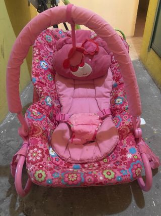 Hamaca para bebé rosa con estampado floral