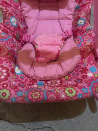 Hamaca para bebé rosa con estampado floral