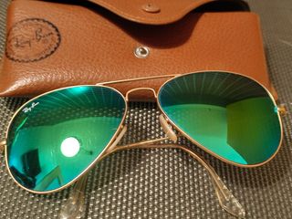 Gafas Ray-Ban Aviator Doradas Lente Verde