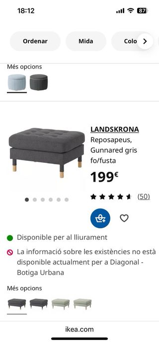 Reposapiés IKEA gris