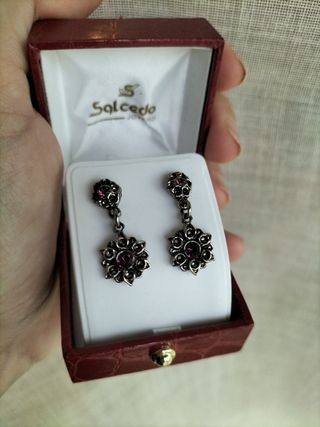 Pendientes Salcedo Baturra Niña Plata y Rosa