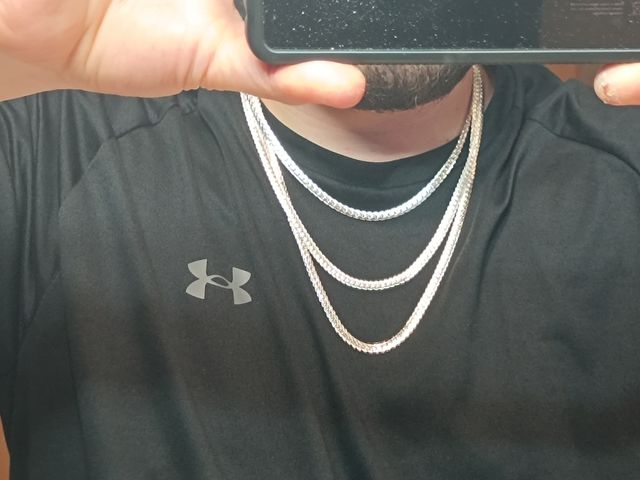 3 cadenas plata de ley 925 // 60, 55 y 50cm