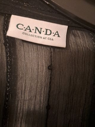 Camisa CANDA negra con transparencias
