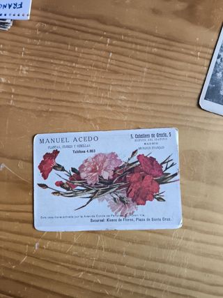 Postales Floristería Manuel Acedo Madrid