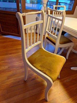 Mesa Comedor Ovalada Extensible + 6 Sillas