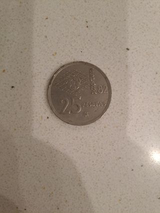 Moneda 25 Pesetas España 1982 Mundial