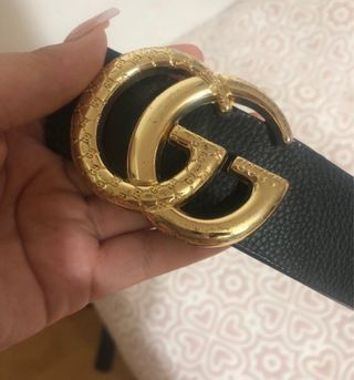 Cinturón Gucci GG Dorado y Negro