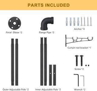 Barras Cortina Dobles Industriales 74-132cm