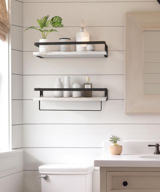 Estante Pared Madera Blanca 42x15cm (2uds)