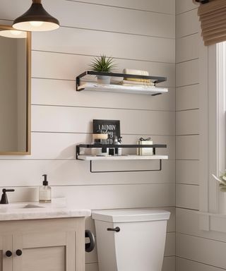 Estante Pared Madera Blanca 42x15cm (2uds)