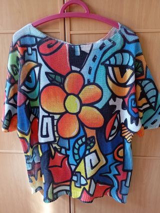 Jersey hilo manga corta estampado graffiti