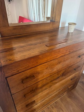 Dormitorio completo: cabecero, mesitas y espejo