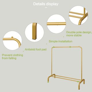 Perchero Metálico Dorado 110cm con Zapatero