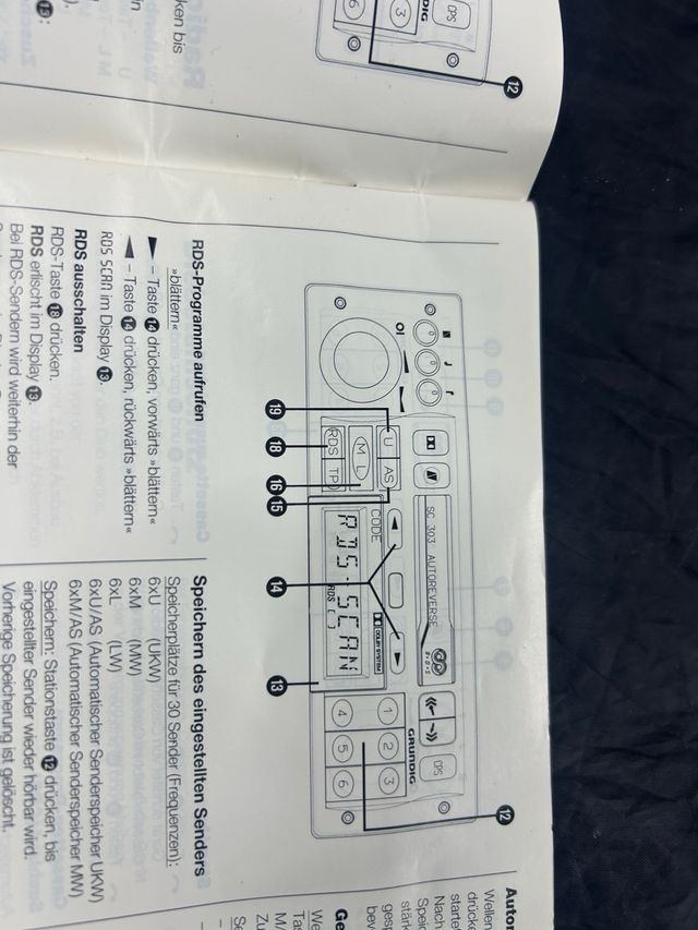 Manual Radio Opel SC 303