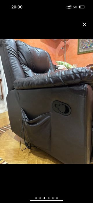 Sillón relax piel marrón con masaje