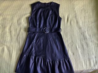 Moderno Vestido Negro Cuero Talla M