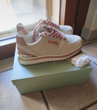 Scarpe donna beige e rosa