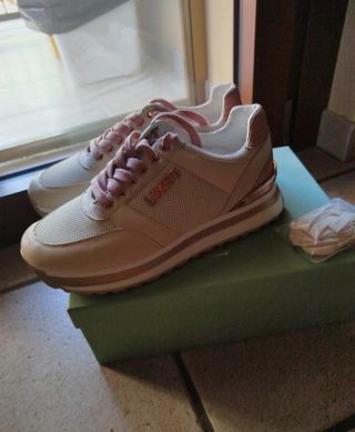 Scarpe donna beige e rosa