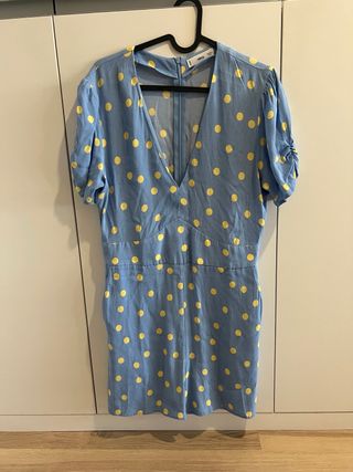 Mono corto Mango lunares azul y amarillo Talla M