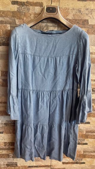 Vestido Tencel Zara Azul