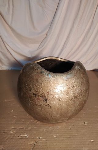 Jarrón Metálico Plateado
