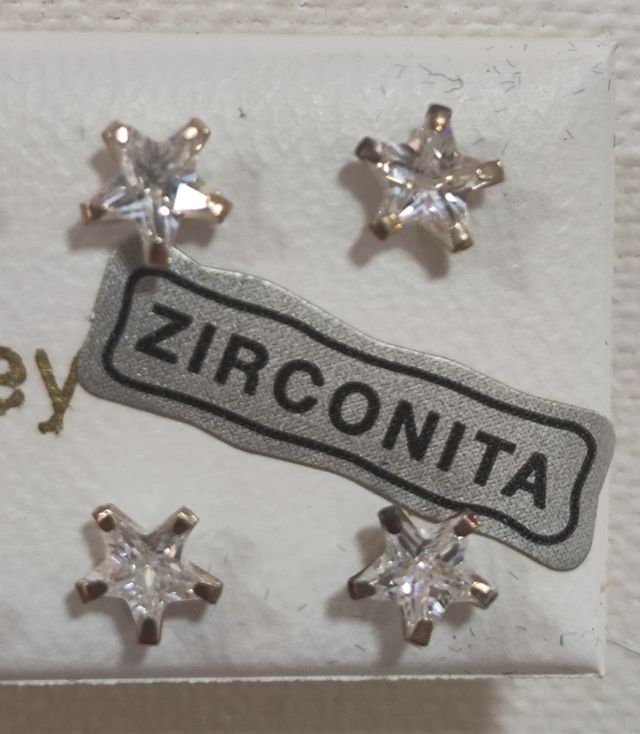 Pendientes Estrella Plata Zirconita