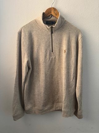 Polo Ralph Lauren Beige Half Zip Talla L