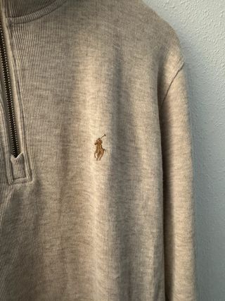 Polo Ralph Lauren Beige Half Zip Talla L