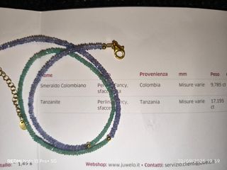 Collar/gargantill/cadena esmeraldas colombianas y