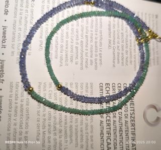 Collar/gargantill/cadena esmeraldas colombianas y