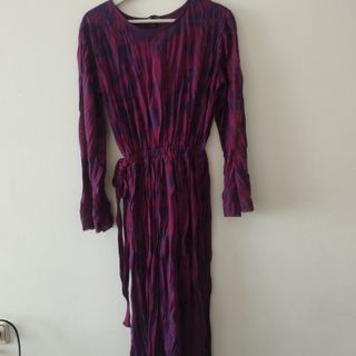 Vestido largo gasa Zara morado