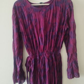 Vestido largo gasa Zara morado