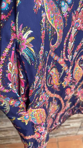 Vestido Zara Estampado Paisley Azul