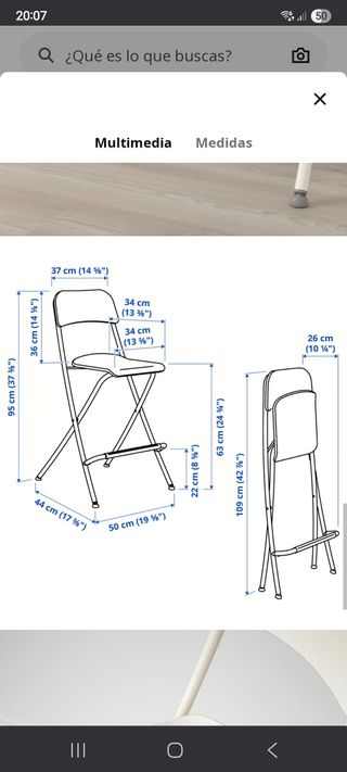 2 Taburetes Plegables Ikea Franklin