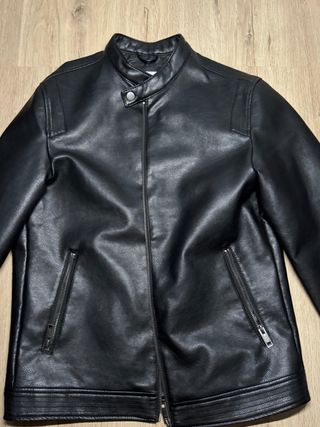 Chaqueta de cuero Jack & Jones Negra