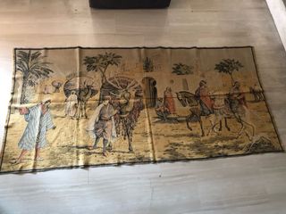Tapiz árabe desierto caballos camellos